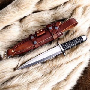 Viking Blood-Axe D2 Battle-Ready Handmade Hunting Knife With Leather Sheath , Best Personalized Knife , Christmas Gift