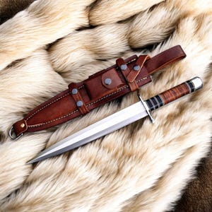 Hand Forged D2 Steel Viking Knife: Leather Sheath, Personalized Hunting Knife