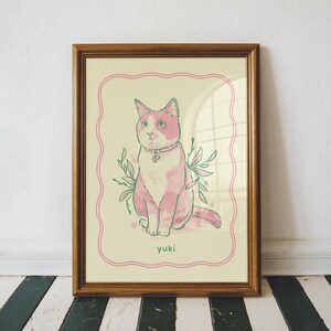 Custom Cat Portrait, Personalized Badly Drawn Pet Art, Funny Cat Poster, Digital Printable Cat Portrait, Cat Lover Gift, Unique Wall Art