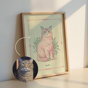 Custom Cat Portrait, Funny Badly Drawn Pet Art, Personalized Cat Poster, Digital Cat Portrait, Cat Lover Gift, Unique Wall Art, Pet Loss