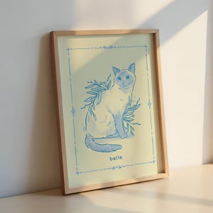 Custom Cat Portrait, Personalized Badly Drawn Pet Art, Funny Cat Poster, Digital Printable Cat Portrait, Cat Lover Gift, Unique Wall Art