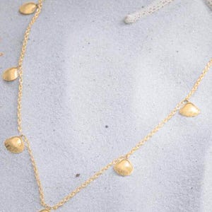 14K Yellow Gold Sea Dreamer Seven Shell Charm Necklace