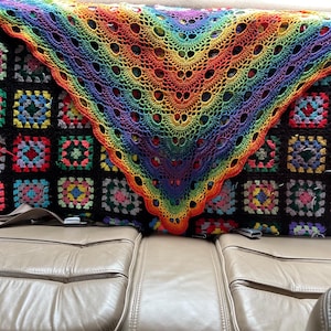 Crochet Cotton Virus Shawl: Rainbow Wrap Scarf
