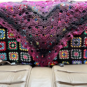 Cerise Cotton Crochet Virus Shawl: Lightweight Summer Wrap