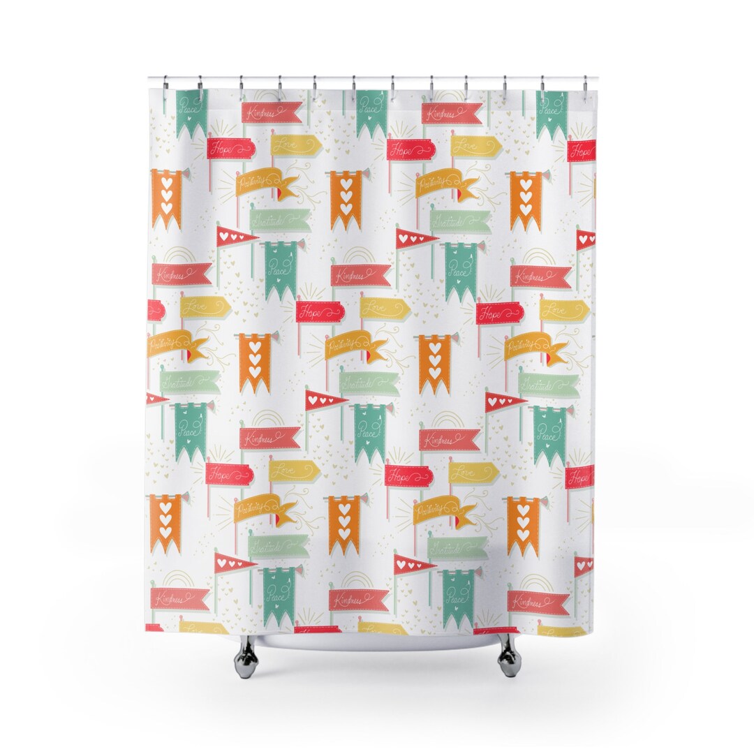 Human Kindness Banners in Rainbow Shower Curtains by Melanie Etsy