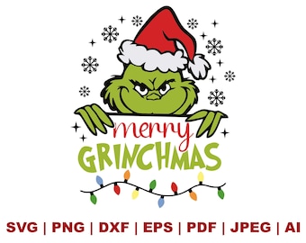 Merry Grinchmas SVG: Christmas Holiday Cut Files for Cricut (Instant Download