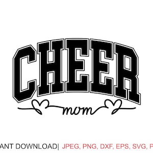 チアママバーシティSVG：チアリーディングクリップアート（デジタルダウンロード）