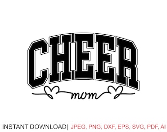 Cheer Mom Varsity SVG: Clipart di cheerleader (download digitale)