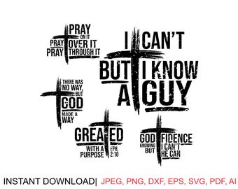 Christian Faith SVG Bundle, Jesus, Cross (Digital Download)