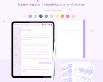 Hyperlinked Digital Notebook, 24 Tabs, 100+ Stickers (GoodNotes)