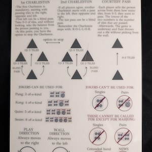 Set of 2 Mahjong Tile Mixers and reference guide. 5.5 x 7.5 and laminated. imagem 7