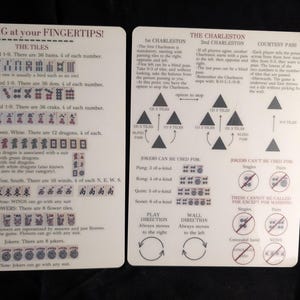 Set of 2 Mahjong Tile Mixers and reference guide. 5.5 x 7.5 and laminated. imagem 9