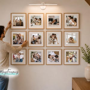 Galería de fotos magnética personalizada de 30 x 30 cm: diseño escandinavo moderno