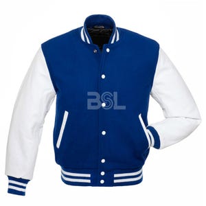 Personalized Varsity Bomber Jacket – Wool Body with Leather Sleeves Unisex College Letterman Coat