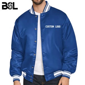 Personalized Satin Bomber Jacket: Custom Varsity Letterman Jacket