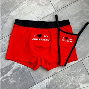 Intimo divertente per coppie, adoro il perizoma e i boxer del mio ragazzo