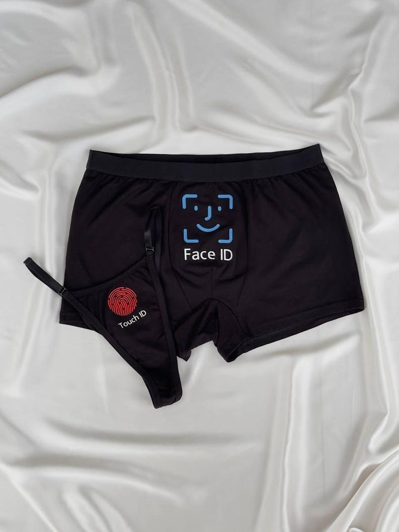 Custom underwear Face ID Touch ID lingerie for couple boxers and thongs image 1