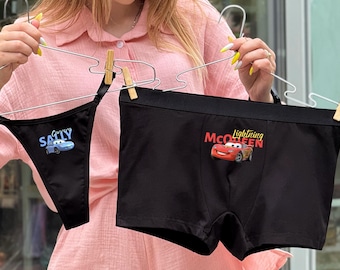 Conjunto de ropa interior para amantes de los coches, regalo divertido de lencería para parejas