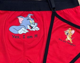 cat and mouse underwear, couple funny underwear