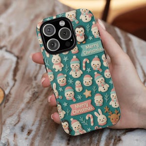 Festive Christmas Phone Case: Holiday Snowmen, Protective Dual Layer