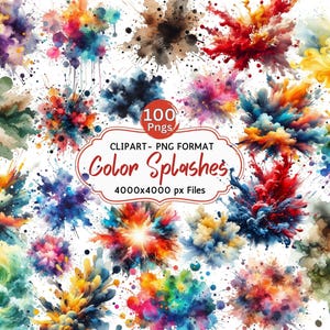 Aquarell Farbe spritzen Clipart Bundle malen splatter abstrakte Clipart Alkohol Tinte spritzen Bundle lebendige digitaler Download kommerzielle Nutzung