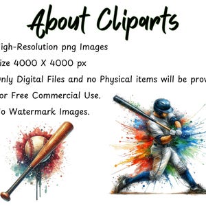 Watercolor Baseball Clipart, Sports Clipart, Softball Glove Ball Bat ...