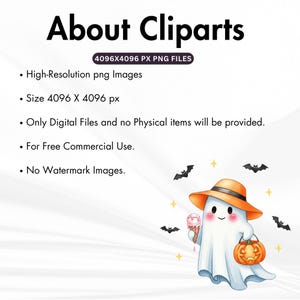 Watercolor spooky ghost clipart bundle with cute and funny Halloween ghost characters, pumpkins, and seasonal digital graphics.