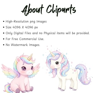 Whimsical unicorn watercolor illustration set with rainbow elements for digital download