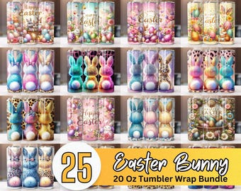 Easter Bunny Tumbler Wrap Bundle 20oz Skinny Easter Tumbler PNG Sublimation Design  Easter Tumbler Wrap Bundle Digital Download Bunny Wrap