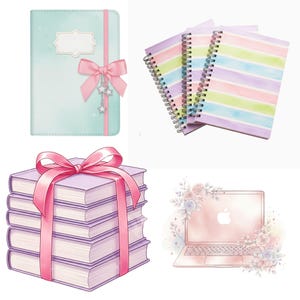 Kawaii preppy classroom PNG bundle for DIY school printables and sublimation