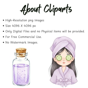 Cute spa girls clipart bundle for sublimation, planners, party invites, and self-care designs.