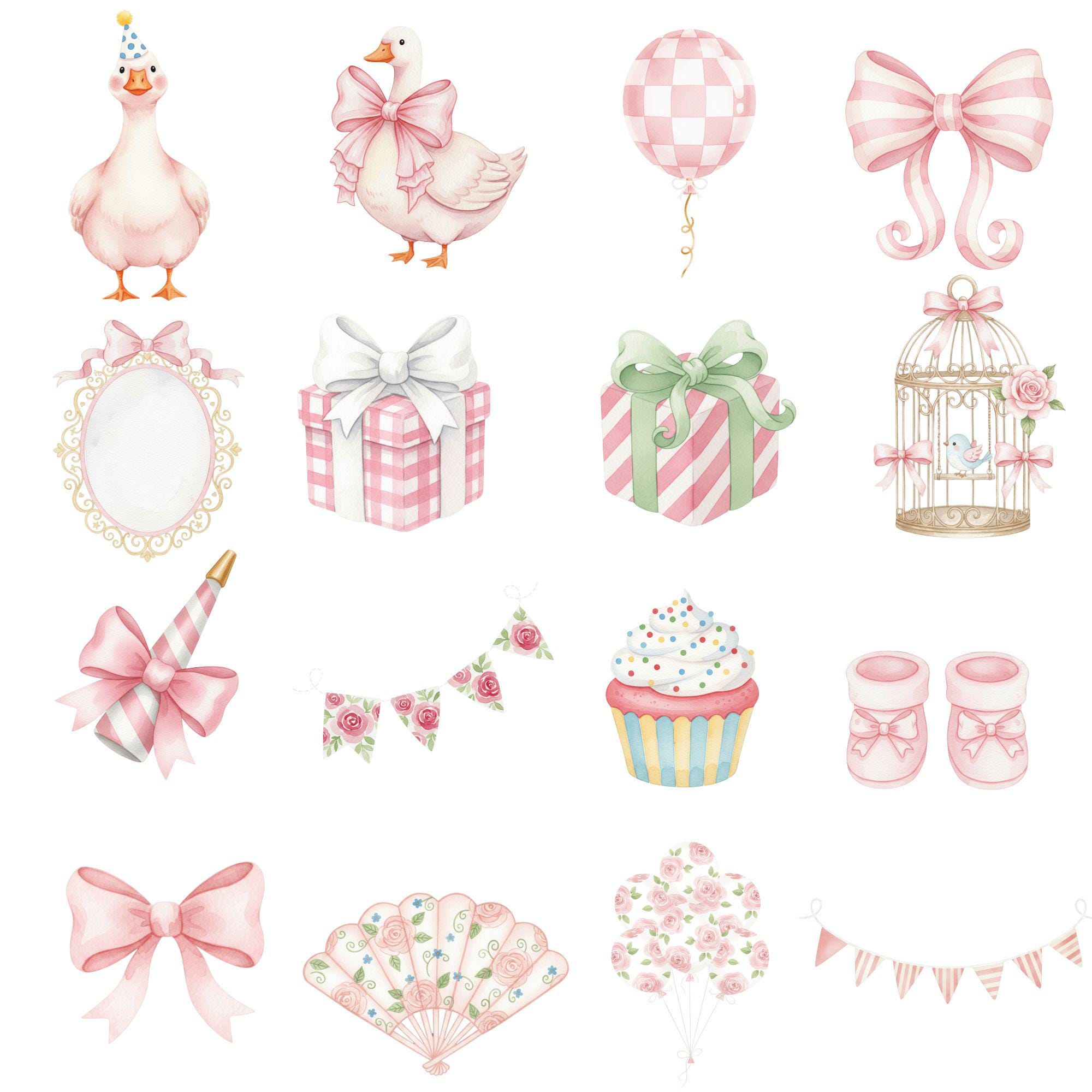 Pink Silly Goose PNG, Girly Goose Clipart, Watercolor Goose, Coquette ...