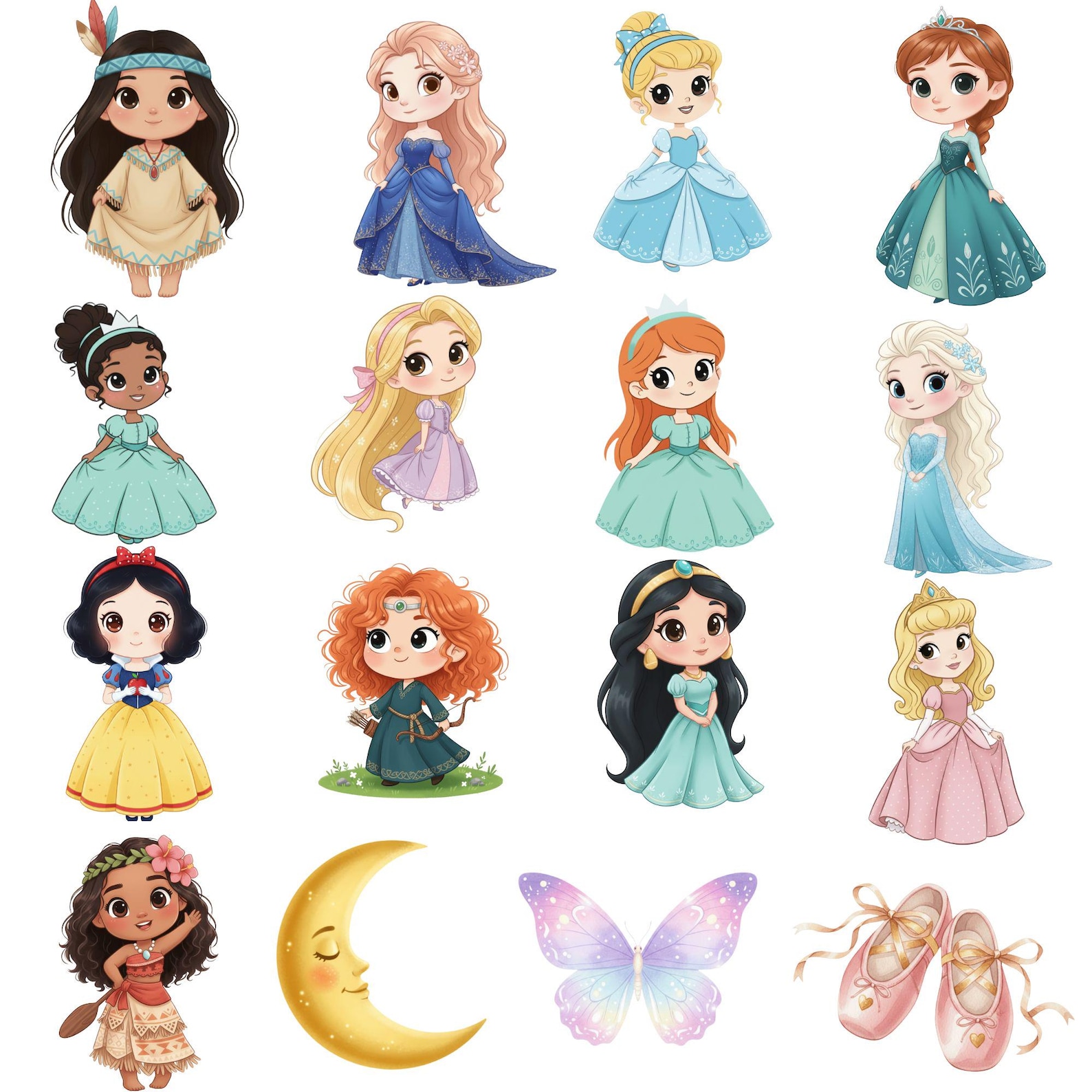 Watercolor Princess Clipart, Cute Princess, Little Princess PNG ...