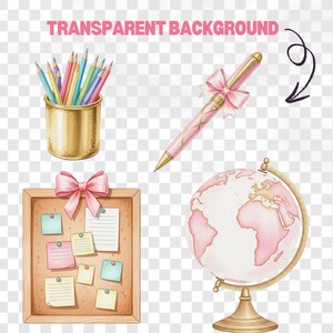 Groovy pastel school elements PNG for making fun and trendy classroom projects