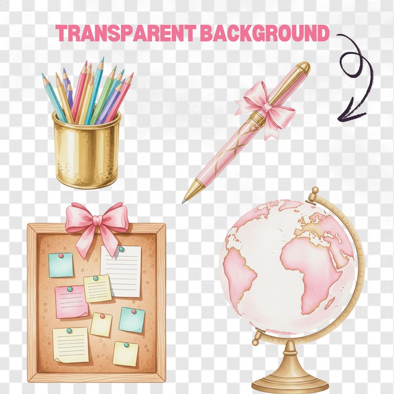 Groovy pastel school elements PNG for making fun and trendy classroom projects