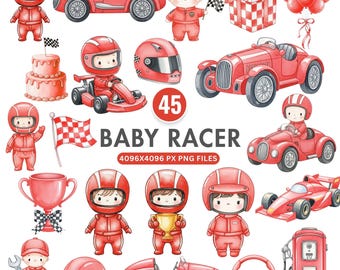 Race Car Clipart, Little Racer Clipart, Red Race Car PNG, Watercolor Race Car, Cute Cars, Baby Racer Clipart, Vintage Race Car, Cars Clipart