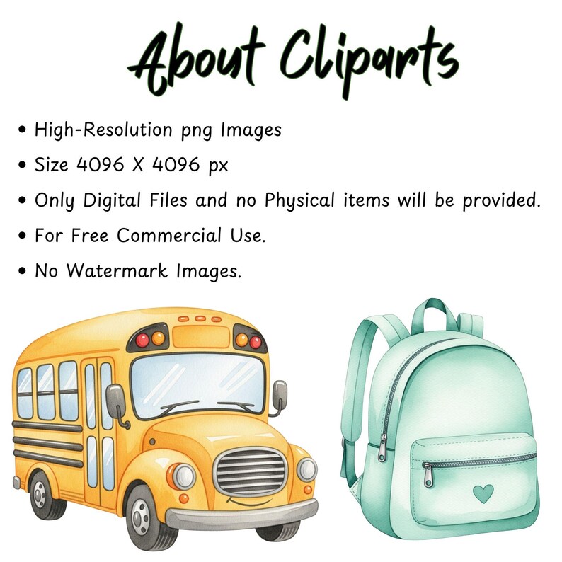 Cute pastel school supplies clipart set in soft watercolor style, showing kawaii pencils, books, paper, and classroom items. Perfect for back to school projects, teacher resources, and educational digital crafts.
