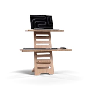 Soporte ajustable para computadora portátil con archivos cortados con láser: elevador de escritorio ergonómico para trabajar de pie: descarga instantánea