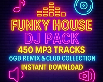 Funky House DJ Pack – 450 MP3 Tracks | 6GB Remix & Club Collection Instant Download