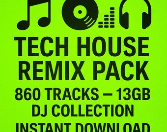 Paquete de DJ Tech House: Colección de 860 pistas (13 GB) MP3, mixtape, descarga instantánea de MP3 de 320k