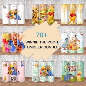 70+ Winnie The Pooh Tumbler Wrap Bundle, Digital Skinny Tumblers Designs, Instant Download 20oz Winnie Honey Tumbler PNG Wraps Design