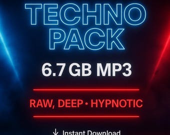Techno Raw, Deep & Hypnotic DJ Pack – 6.7GB MP3 Collection, Instant Download Music Vault