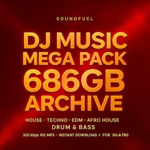 DJ Music Mega Pack – 686GB MP3 Vault | House, Techno, EDM, Afro House, Drum & Bass, DJ Essentials, Instant Download