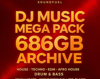DJ Music Mega Pack – 686GB MP3 Vault | House, Techno, EDM, Afro House, Drum & Bass, DJ Essentials, Instant Download
