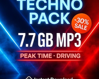 Techno DJ-muziekpakket: 2000+ racetracks tijdens piekuren (7,7 GB mp3-download)