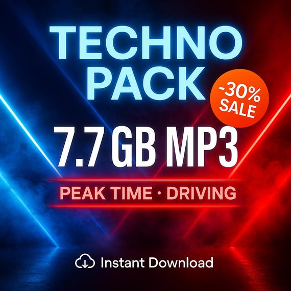 Techno DJ Music Pack: 2000+ Peak Time Driving Tracks (7.7GB MP3 Download)