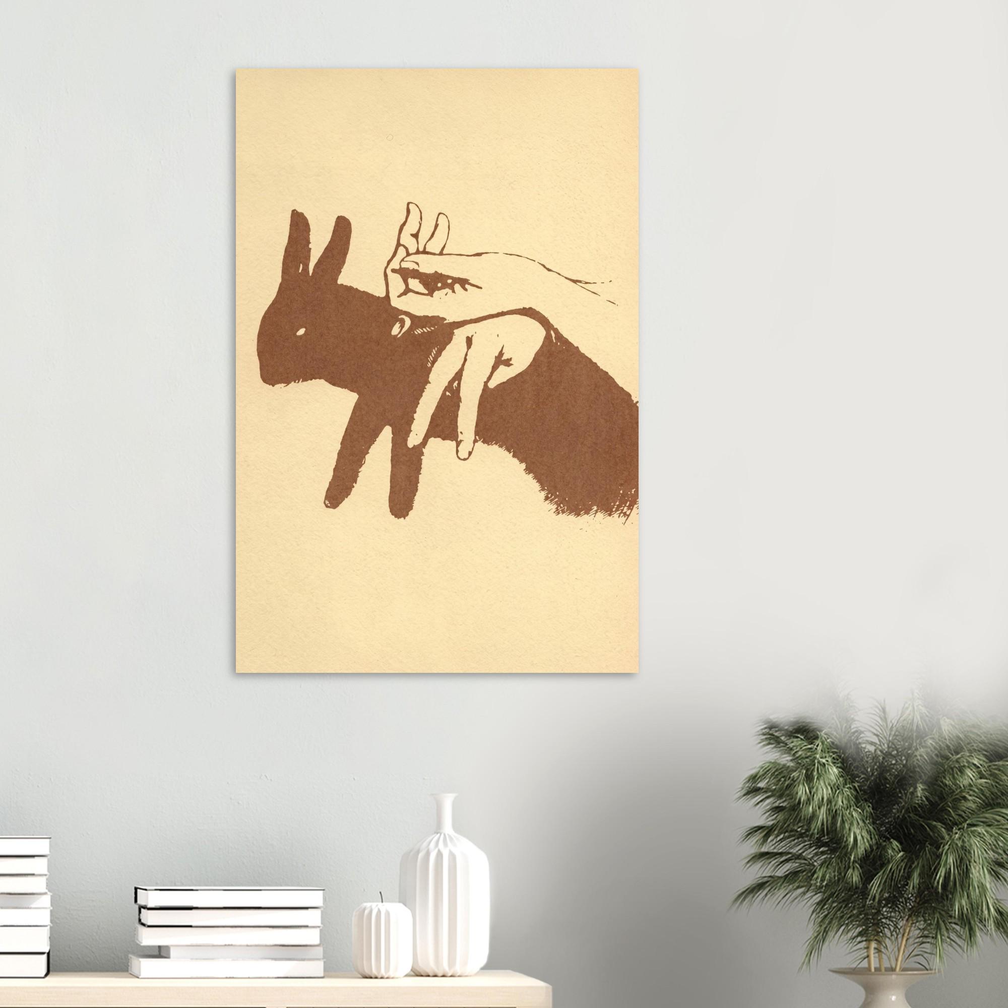 Vintage Rabbit Shadow Puppet Art Print, Victorian Hand Shadow ...