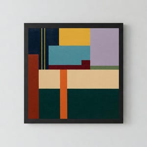 Geometric Abstract Art Prints, Bauhaus Inspired Wall Decor, Modern Color Block Artwork, Contemporary Home Decor, Mid Century Modern Posters,