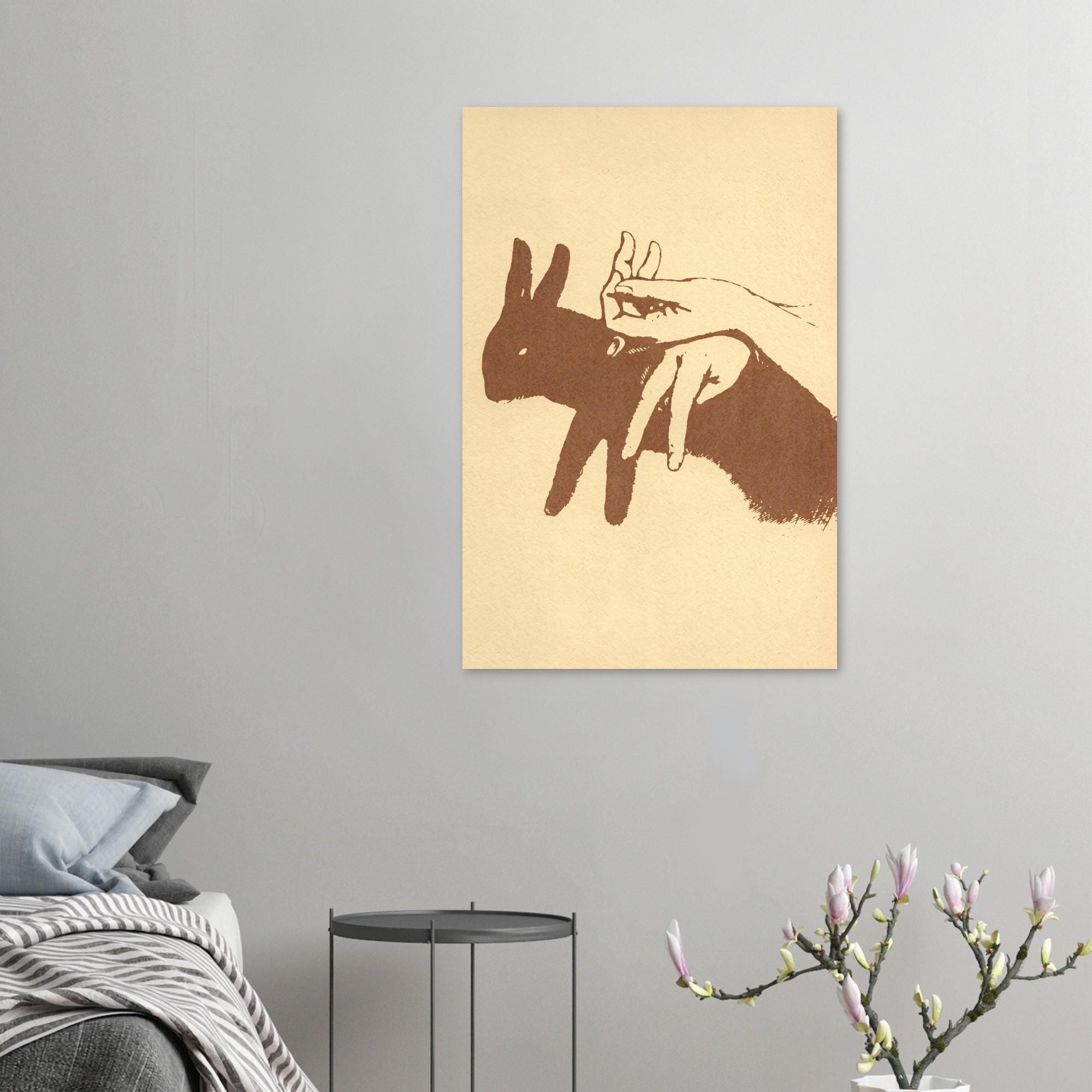 Vintage Rabbit Shadow Puppet Art Print, Victorian Hand Shadow ...