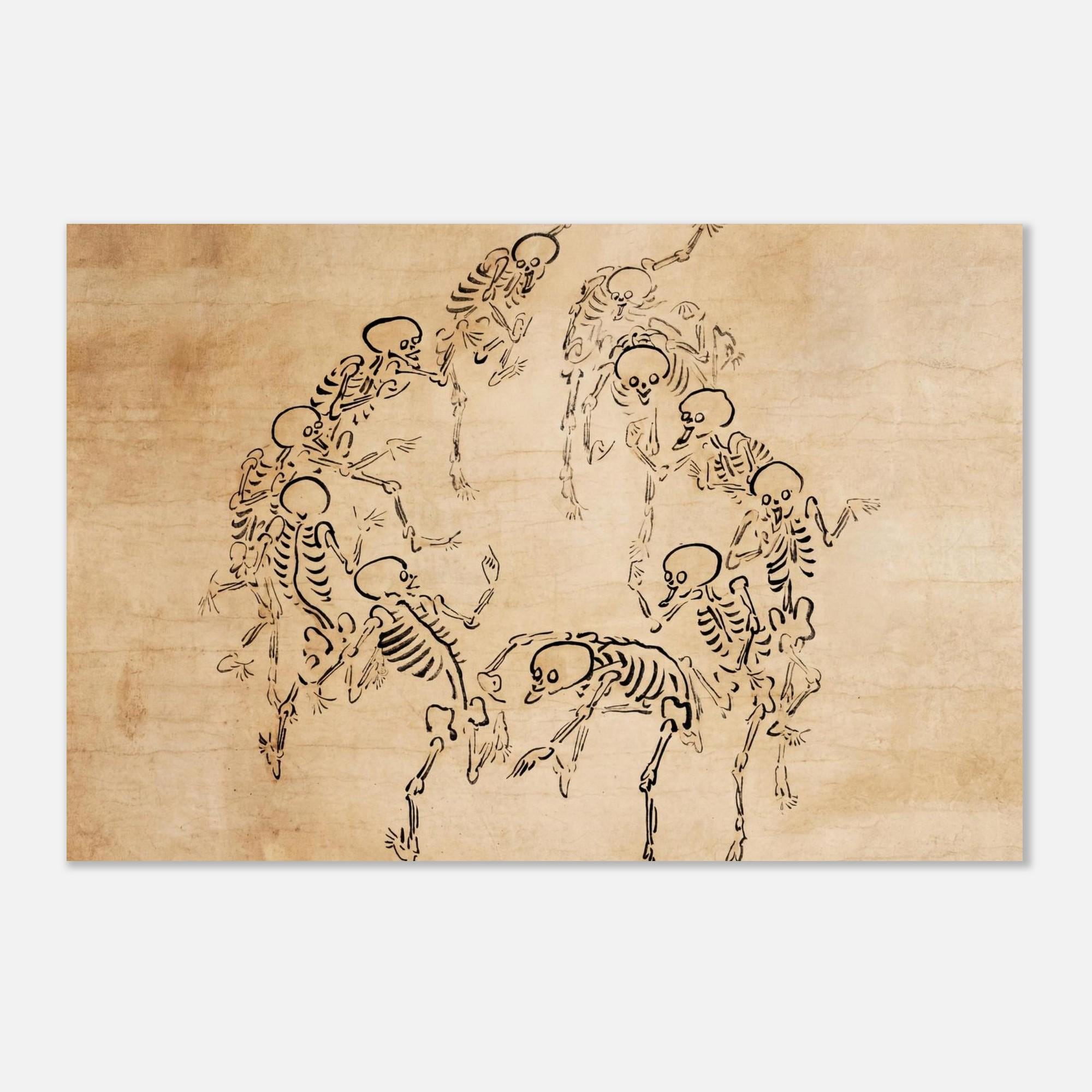 Japanese Dancing Skeletons - Etsy